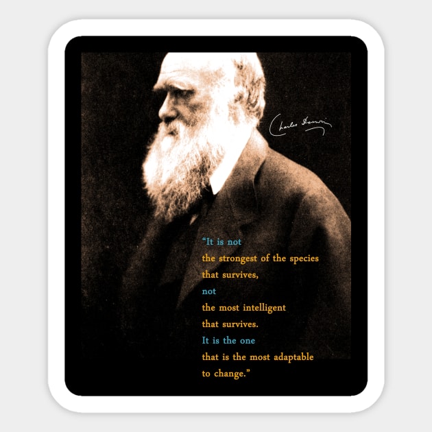 Charles Darwin Quote Sticker by pahleeloola